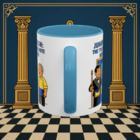 Masonic Mugs - Junior Deacon: Tea Break Truce, Masonic Brotherhood Cartoon, Junior Deacon Printify