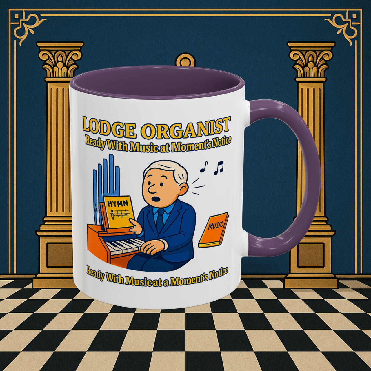 Masonic Mugs - Lodge Organist at the Ready - Organist Printify