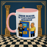 Masonic Mugs - Junior Deacon: Tea Break Truce, Masonic Brotherhood Cartoon, Junior Deacon Printify