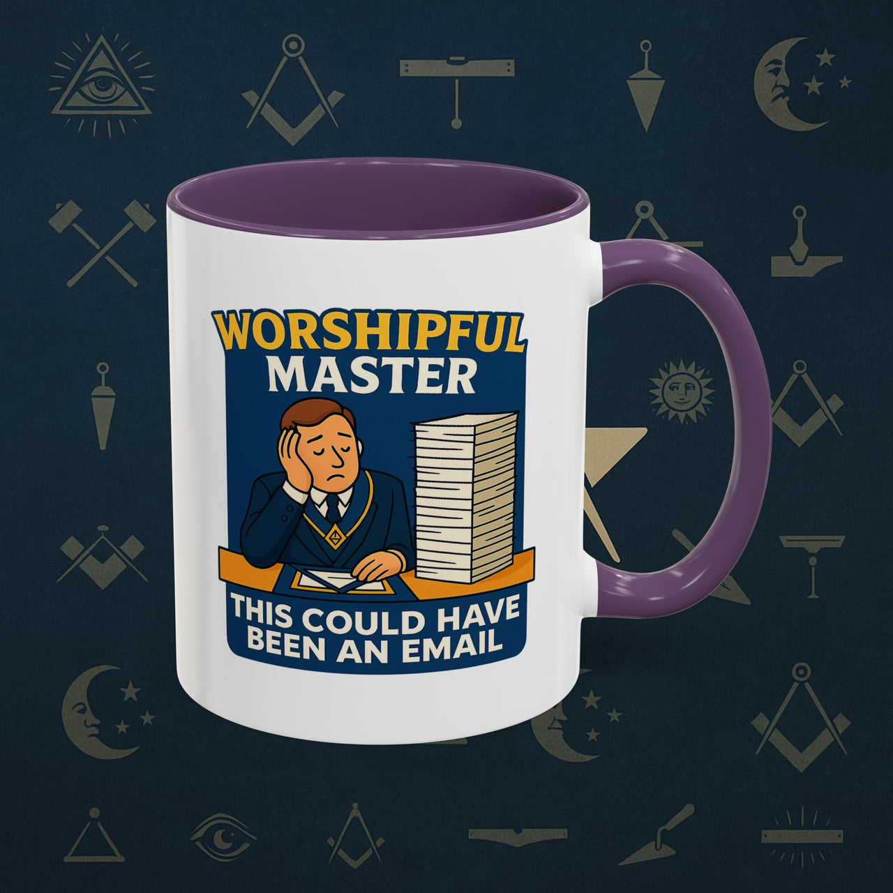 Masonic Mugs - Masonic Meetings Madness - Worshipful Master Printify