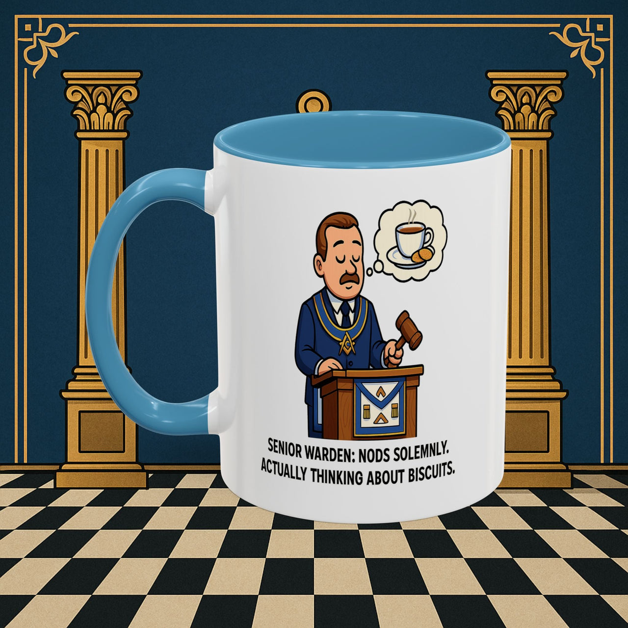 Masonic Mugs - Biscuits on the Brain - Senior Warden Printify