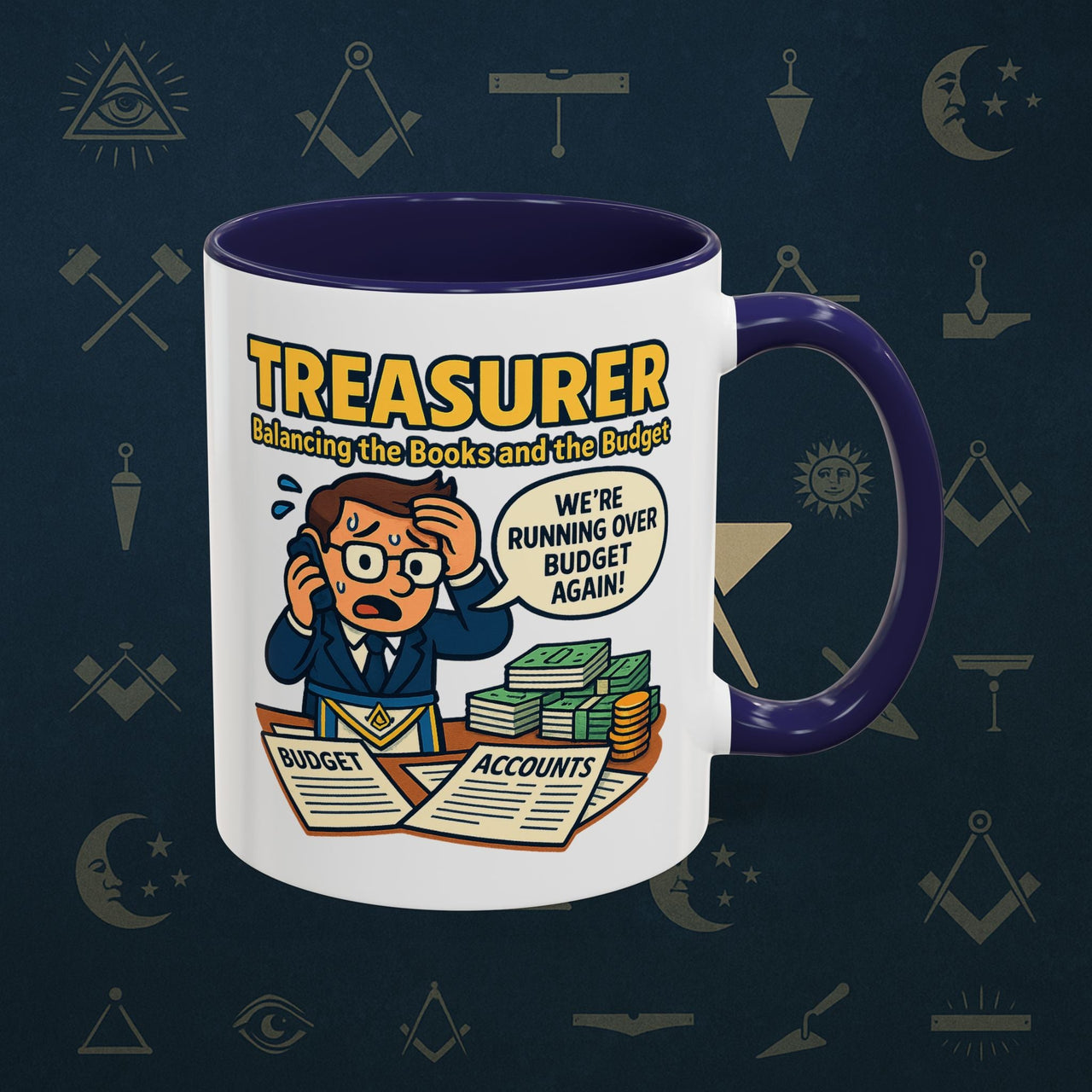Masonic Mugs - Budget Blues - Treasurer Printify