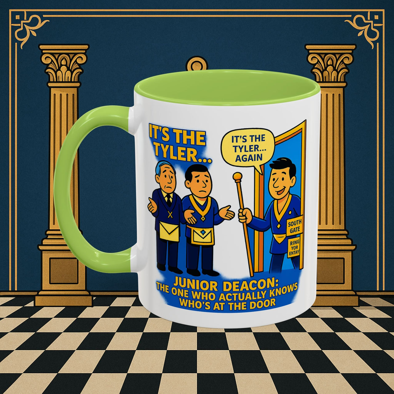 Masonic Mugs - Masonic Mysteries Unveiled: Lodge Leadership Comedy, Junior Deacon Printify