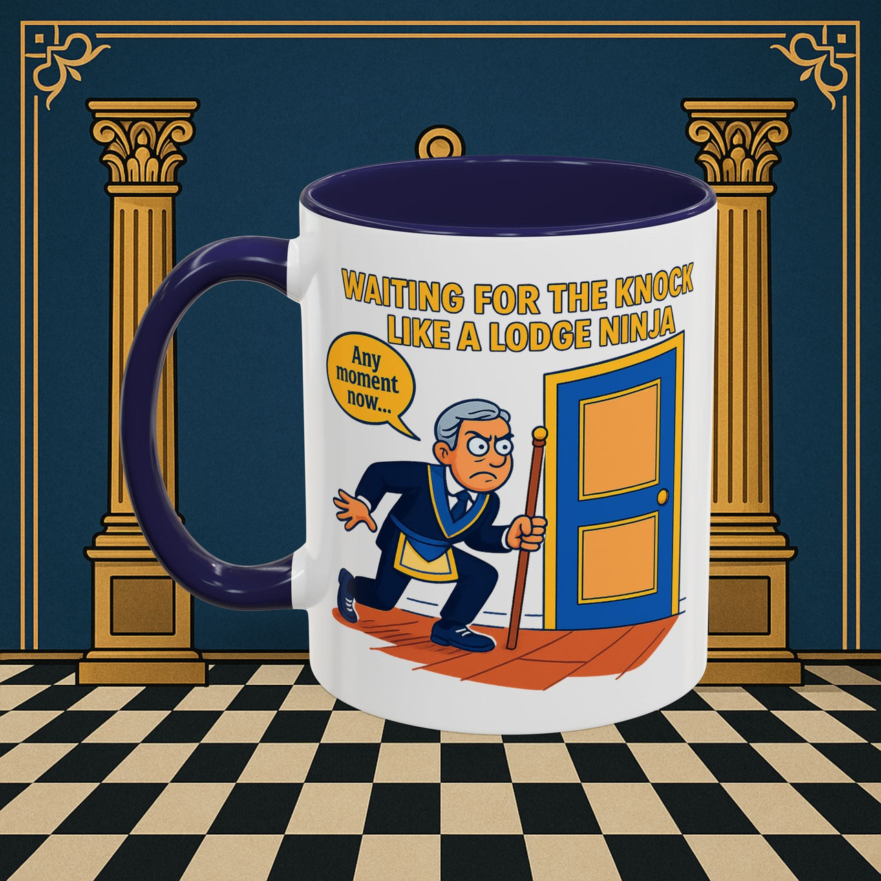 Masonic Mugs - Masonic Anticipation: Lodge Ninja in Waiting, Junior Deacon Printify