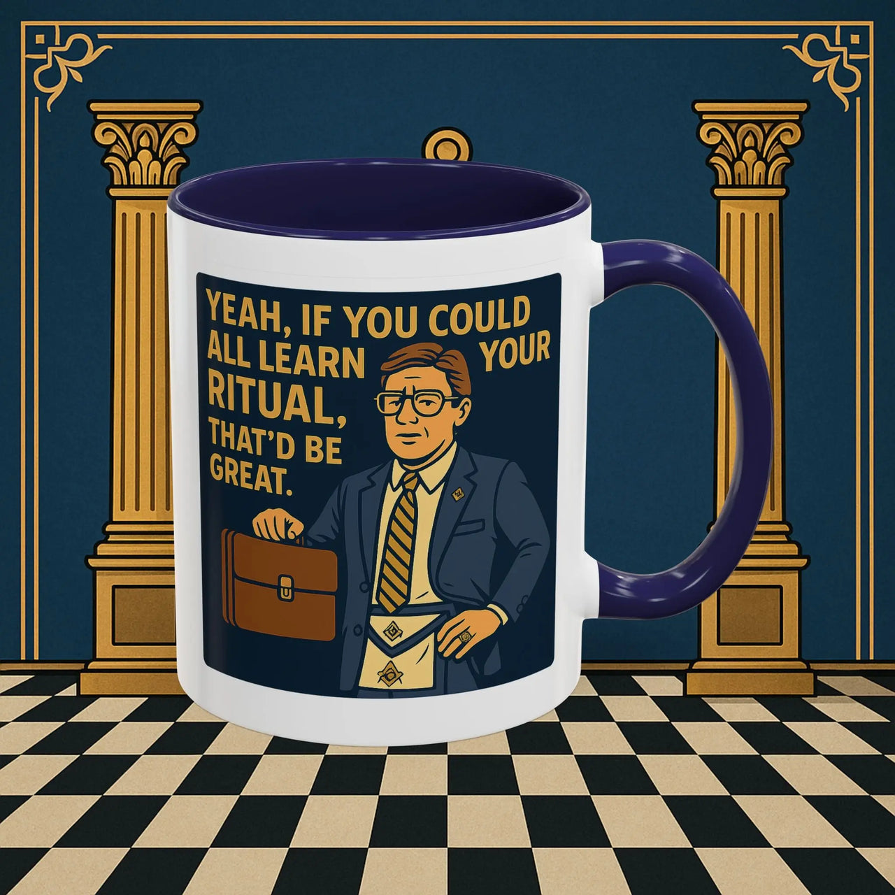 Masonic Mugs Ready to Go – Learn Your Ritual (Accent Coloured 11oz Mug) Printify