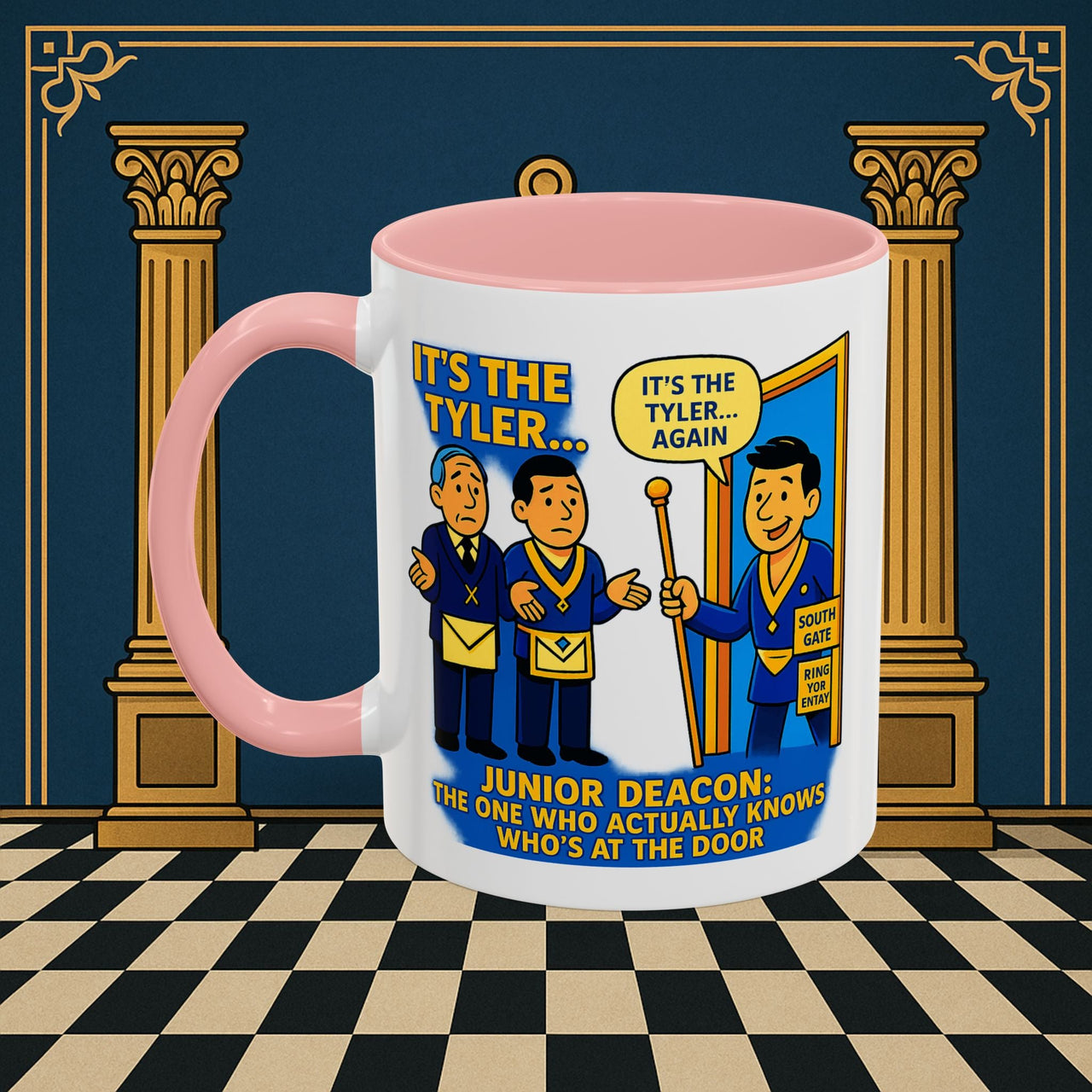 Masonic Mugs - Masonic Mysteries Unveiled: Lodge Leadership Comedy, Junior Deacon Printify