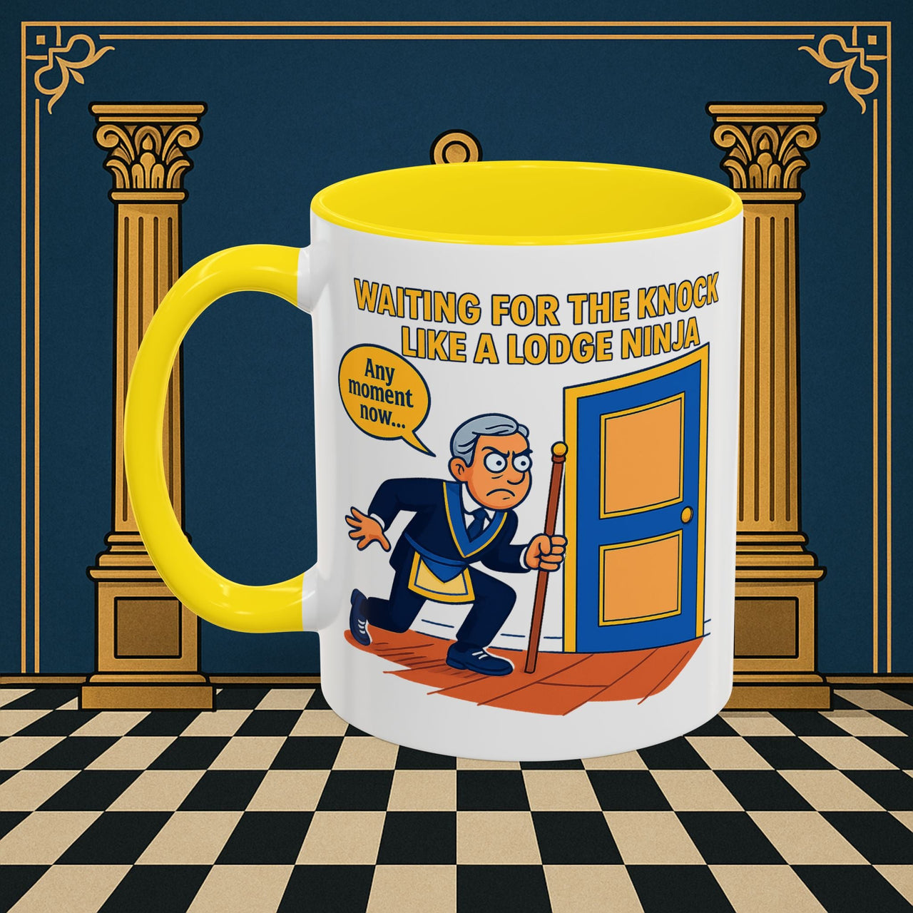 Masonic Mugs - Masonic Anticipation: Lodge Ninja in Waiting, Junior Deacon Printify
