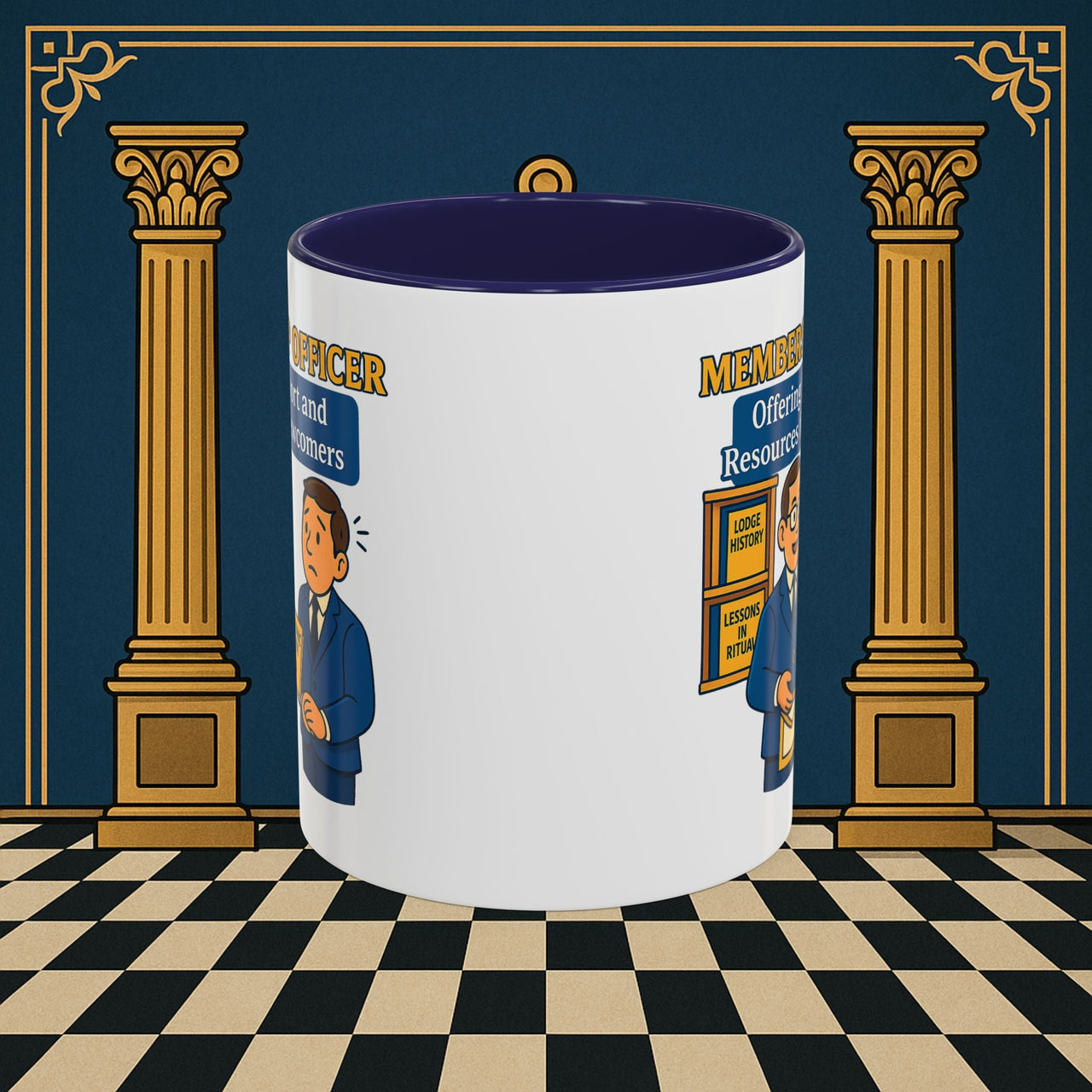 Masonic Mugs - Welcoming New Brothers - Membership Secretary Printify