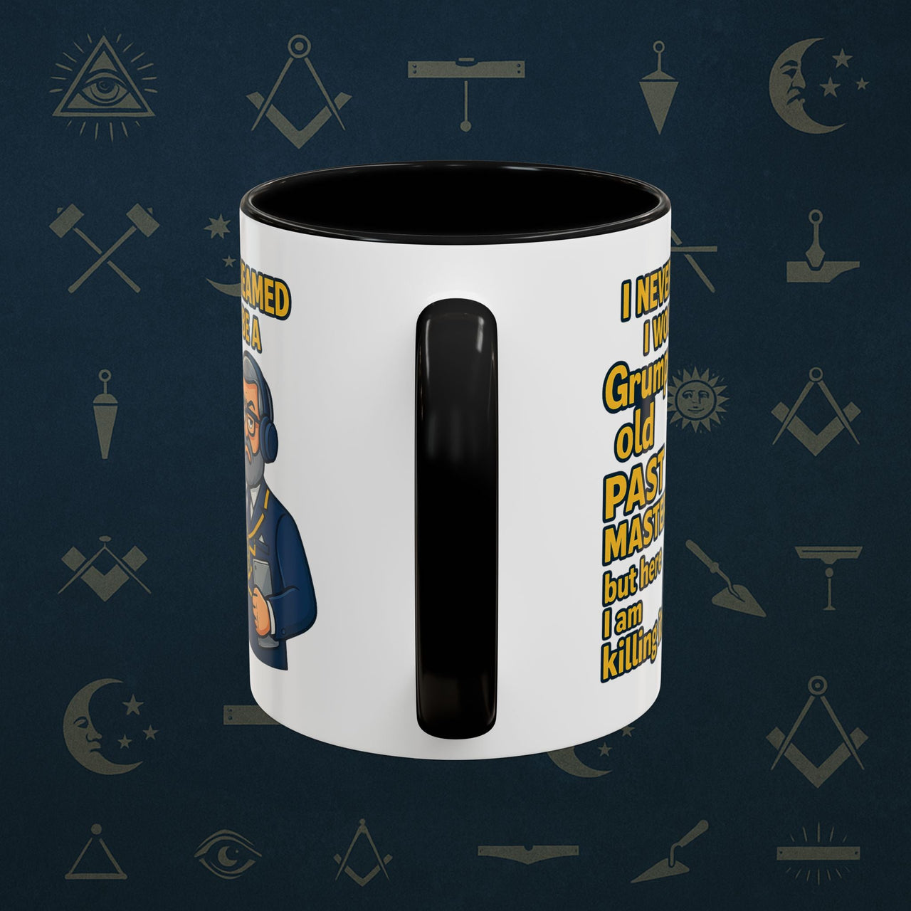 Masonic Mugs – Grumpy Old Past Master (Accent Coloured 11oz Mug) Printify