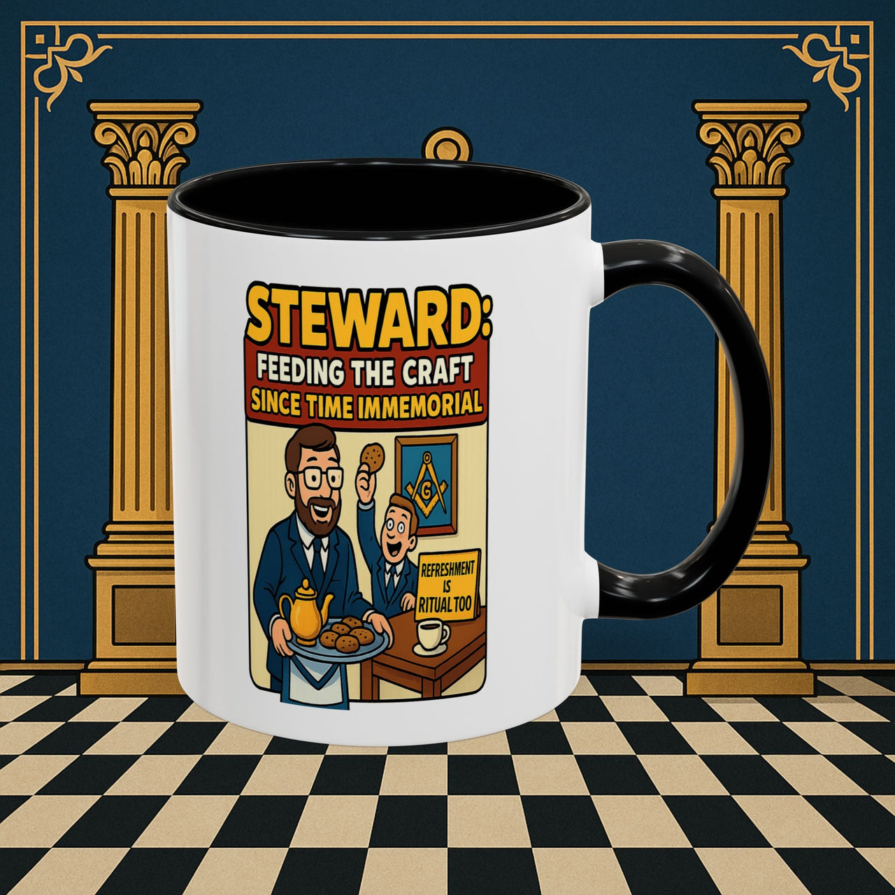 Masonic Mugs - Feeding Freemasonry's Fellowship - Steward Printify