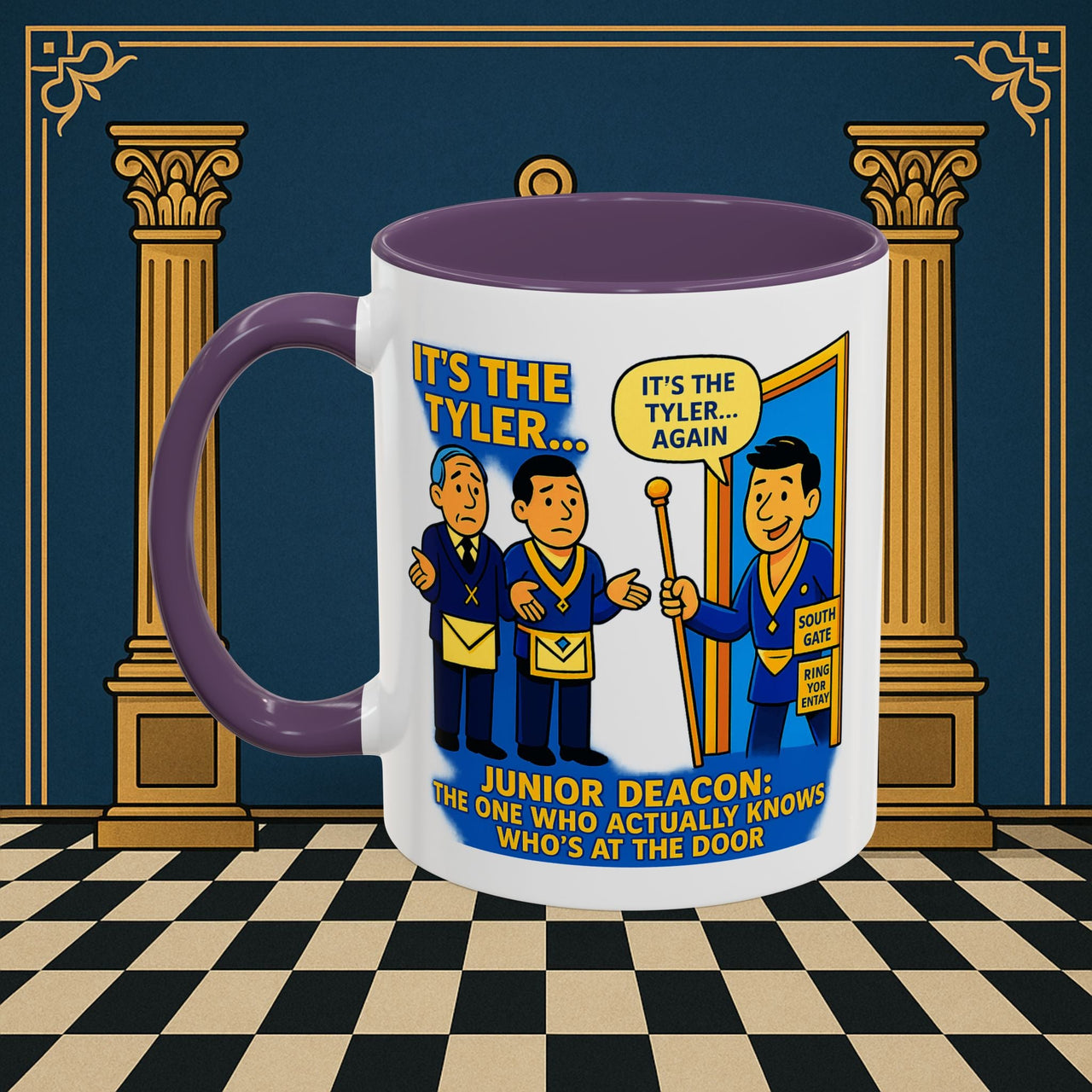 Masonic Mugs - Masonic Mysteries Unveiled: Lodge Leadership Comedy, Junior Deacon Printify