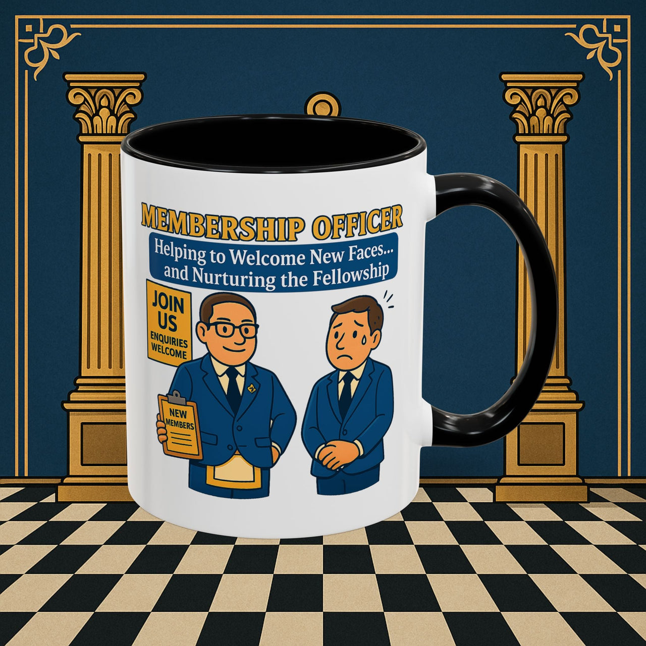 Masonic Mugs - Welcome to the Club - Membership Secretary Printify