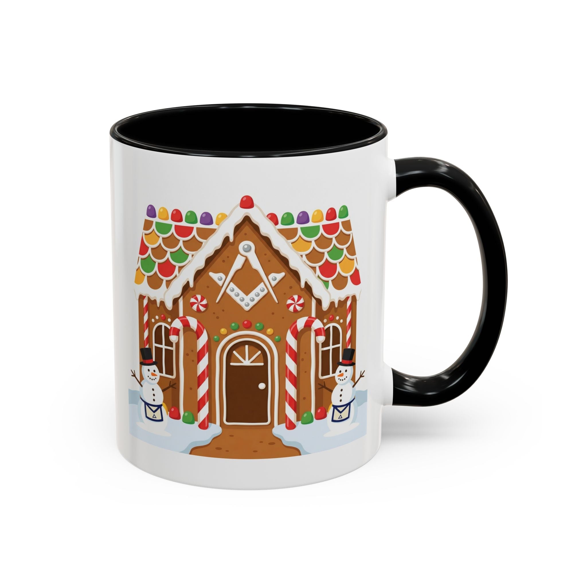 Masonic Gingerbread House — Festive Freemason Holiday Ugly Sweater Design Printify