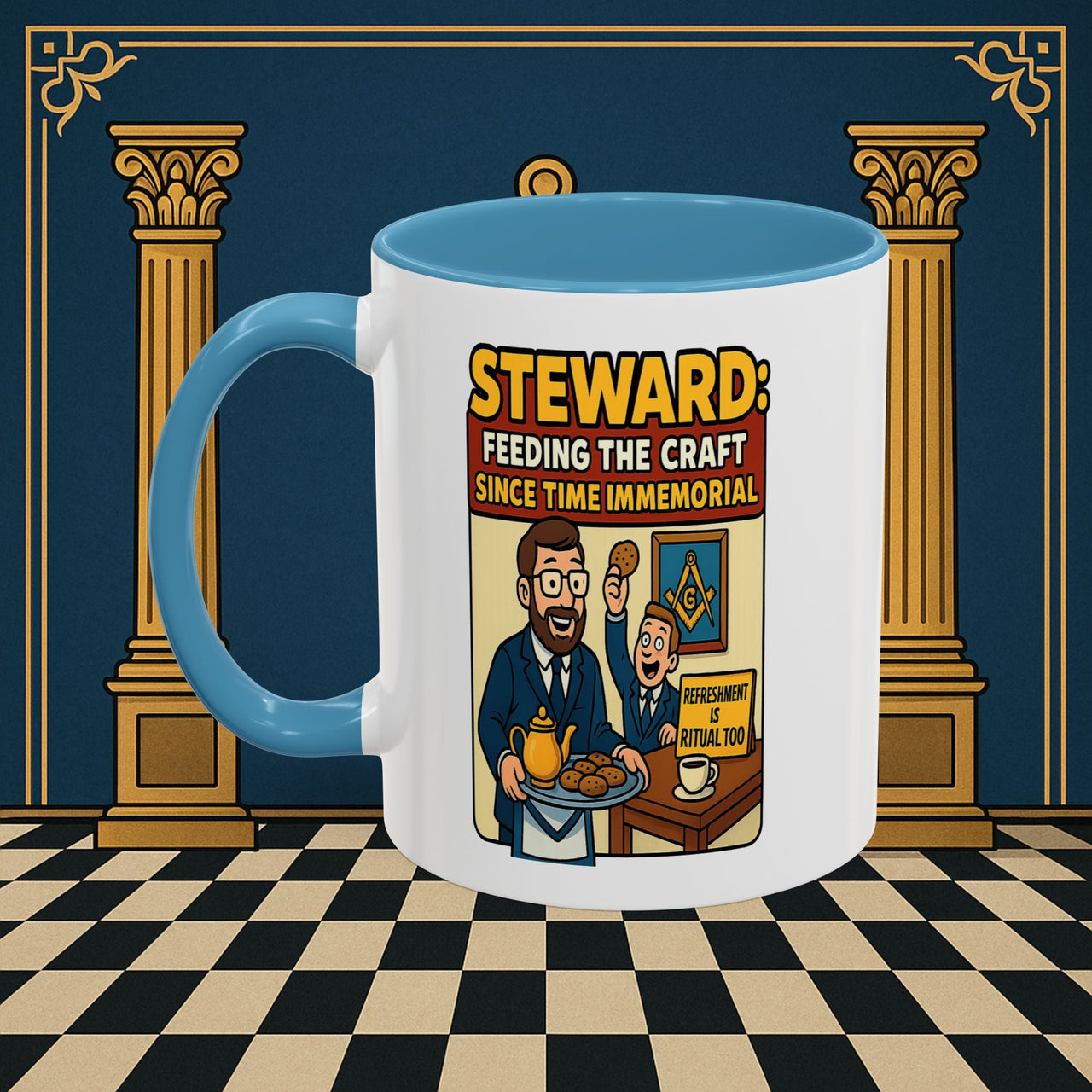 Masonic Mugs - Feeding Freemasonry's Fellowship - Steward Printify