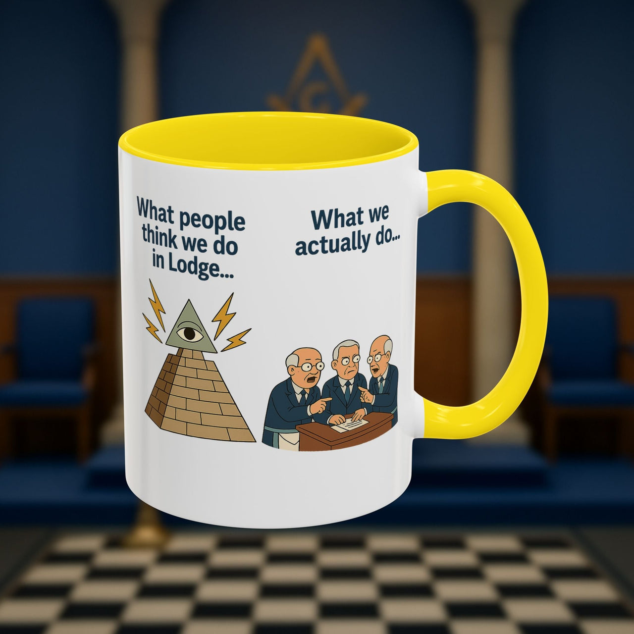 Masonic Mugs Ready to Go – Just for the Ceremony (Accent Coloured 11oz Mug) Printify