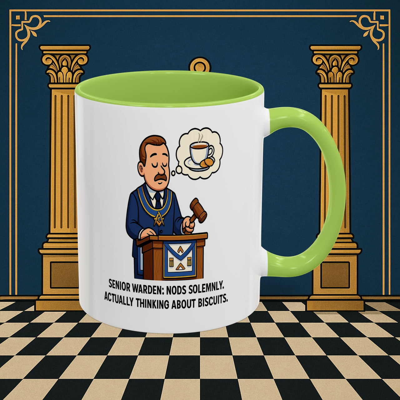 Masonic Mugs - Biscuits on the Brain - Senior Warden Printify
