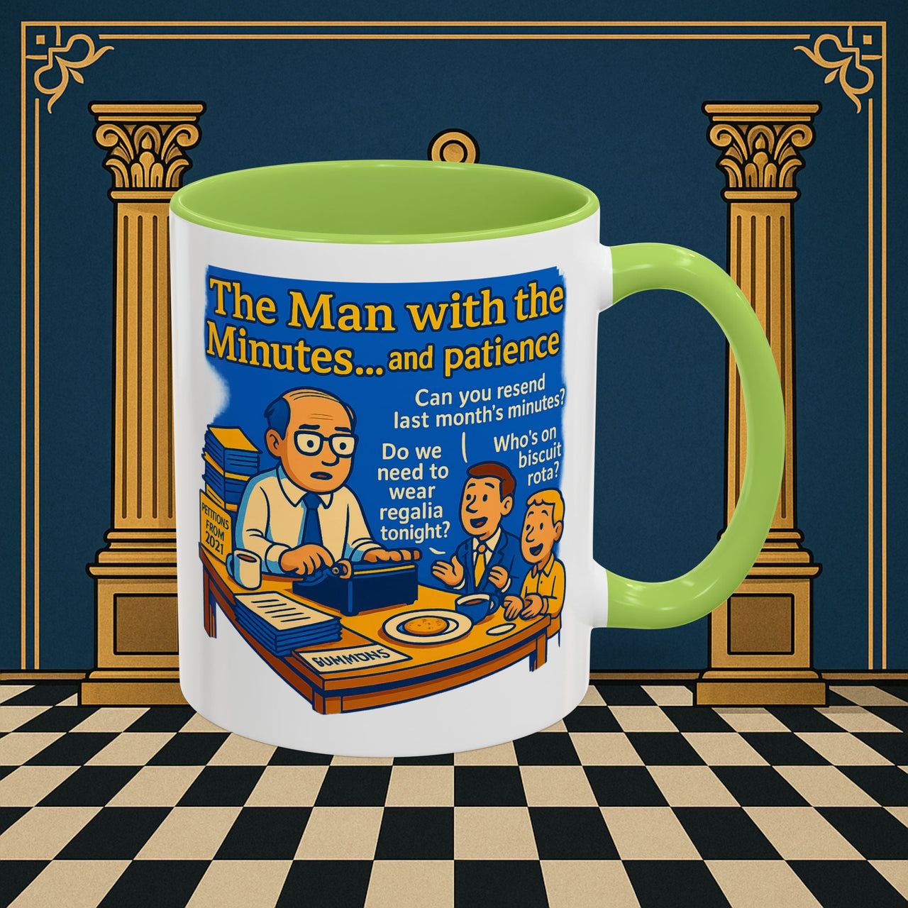 Masonic Mugs - Bureaucratic Blues - Secretary Printify