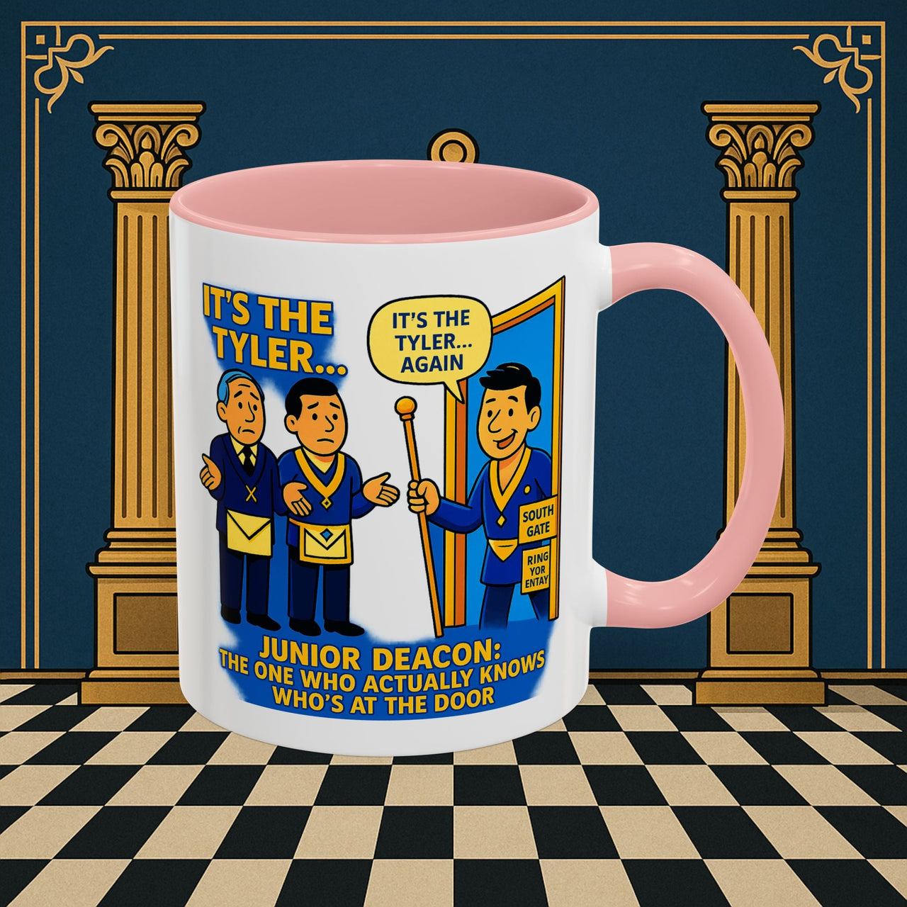 Masonic Mugs - Masonic Mysteries Unveiled: Lodge Leadership Comedy, Junior Deacon Printify