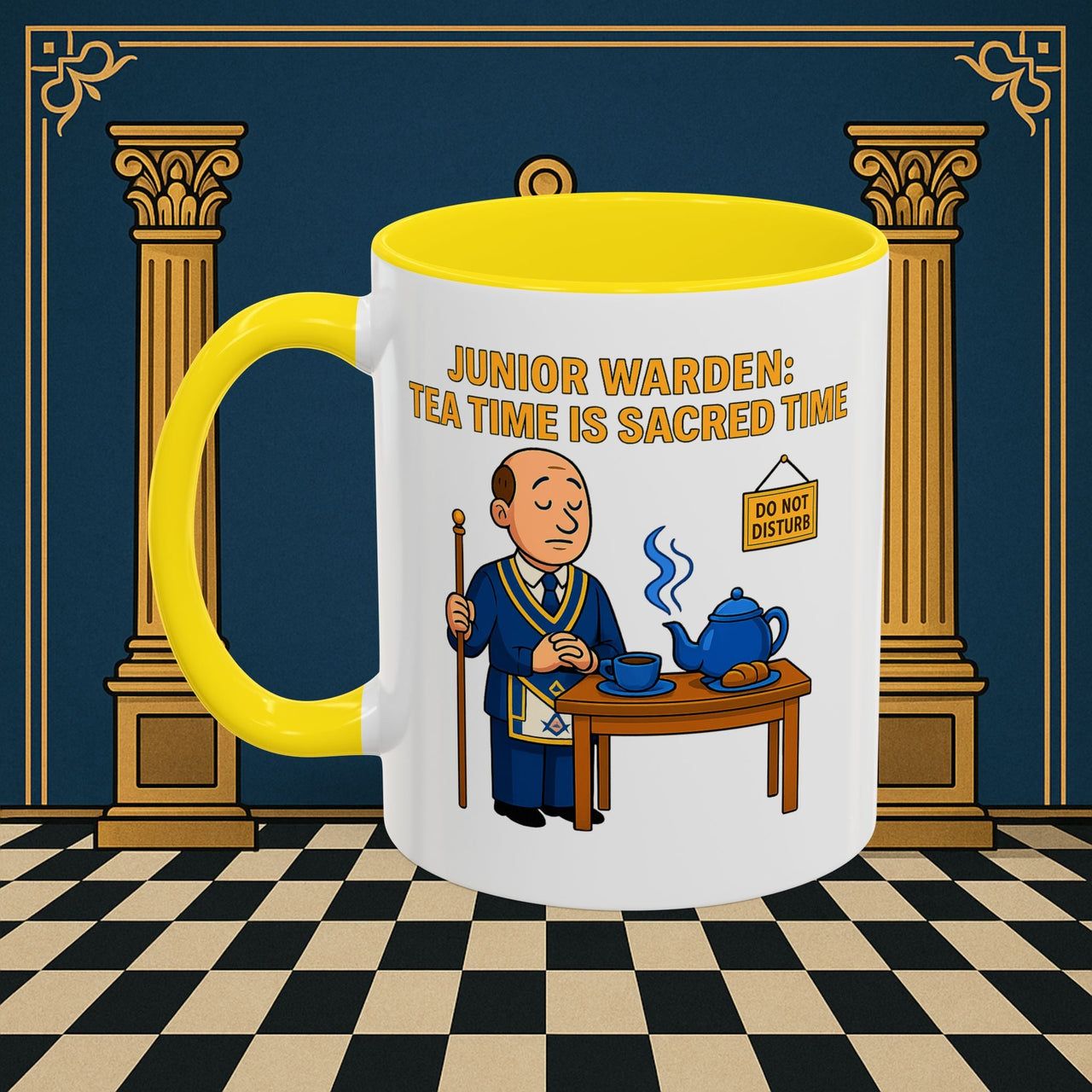Masonic Mugs - Junior Warden: Tea Time is Sacred, Junior Warden Printify