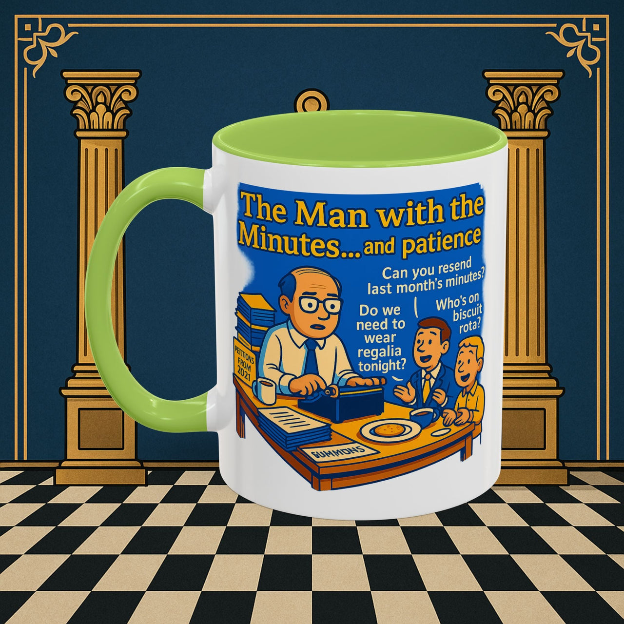 Masonic Mugs - Bureaucratic Blues - Secretary Printify