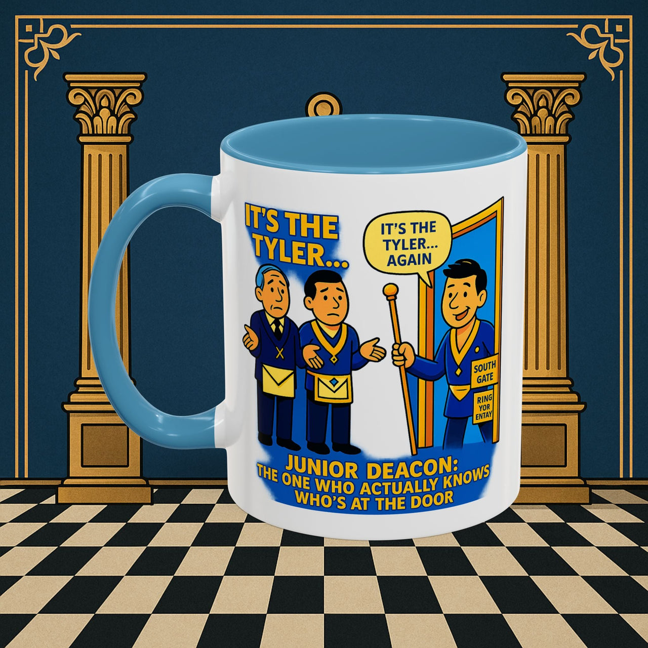 Masonic Mugs - Masonic Mysteries Unveiled: Lodge Leadership Comedy, Junior Deacon Printify