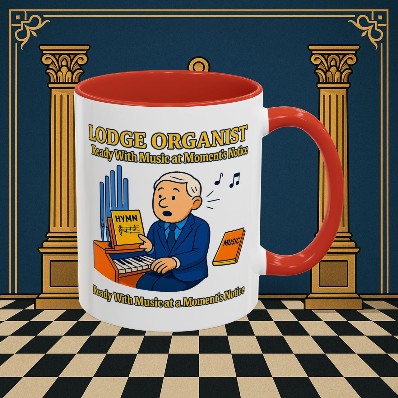 Masonic Mugs - Lodge Organist at the Ready - Organist Printify
