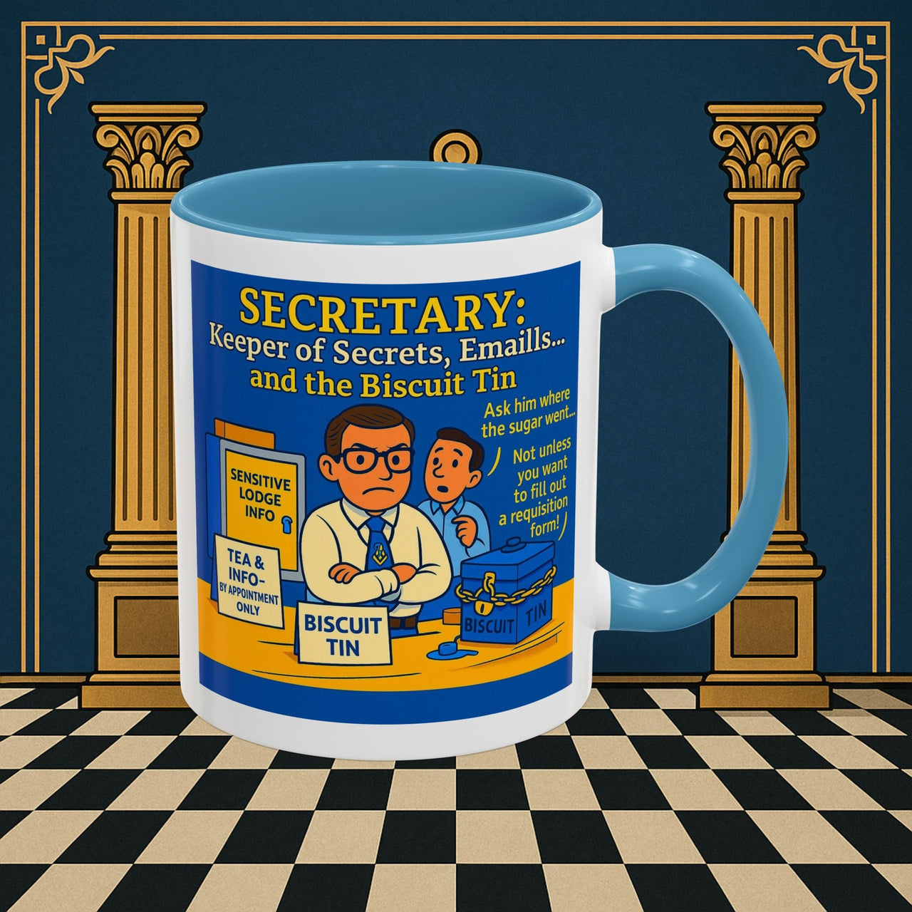 Masonic Mugs - Bureaucratic Biscuit Bouncer - Secretary Printify