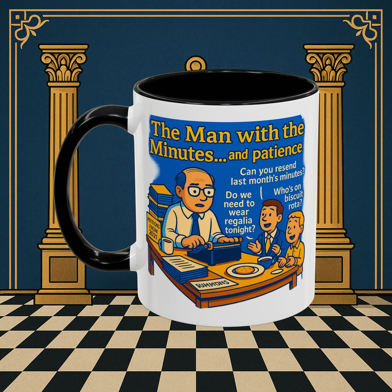 Masonic Mugs - Bureaucratic Blues - Secretary Printify