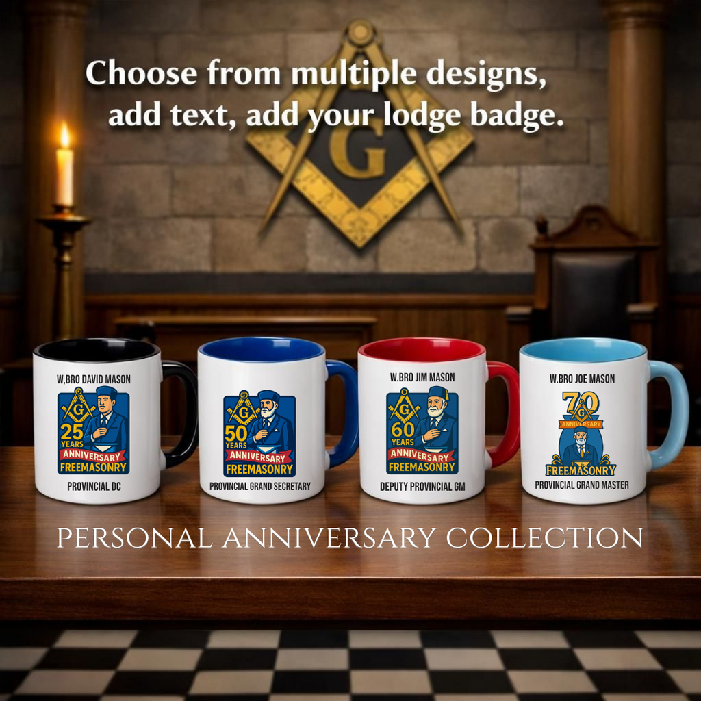 Personalised Individual Anniversary Masonic Mug Masonic Gift Store