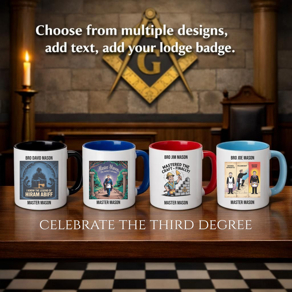 Personalised Master Mason Raising Mug Masonic Gift Store