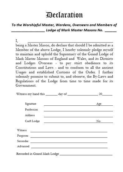 Mark Masonic Declaration Book (A5) Raven Masonic