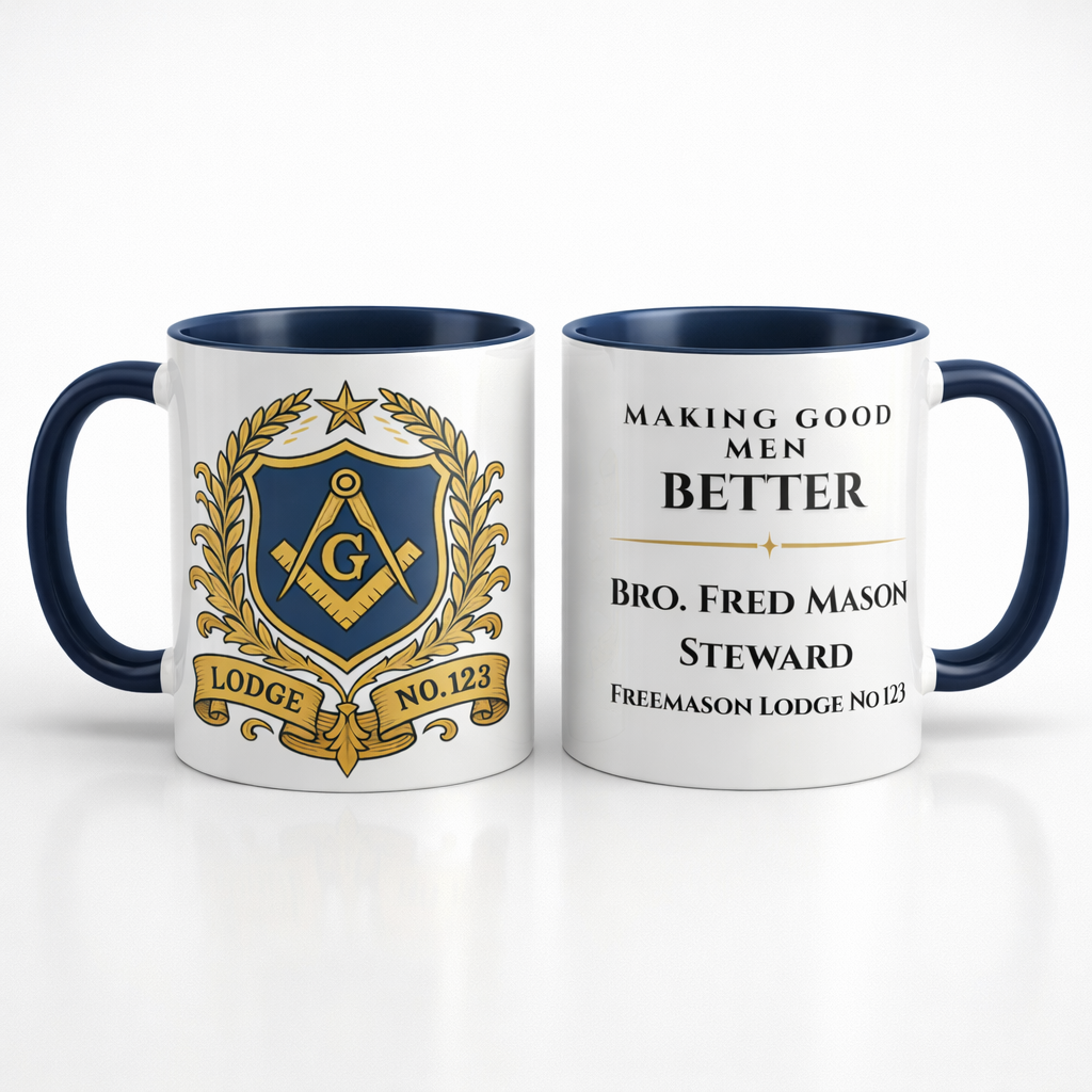 Personalised Masonic Bulk Order Mug (11oz) – Lodge, Officer & Event Orders Masonic Gift Store