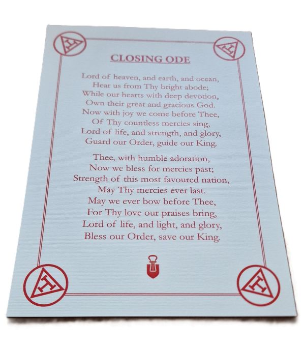 ROYAL ARCH - OPENING & CLOSING ODE Riverside Regalia