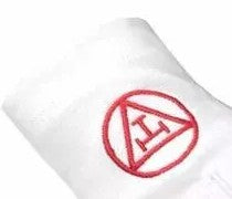 WHITE ROYAL ARCH COTTON GLOVES c/w TRIPLE TAU Riverside Regalia