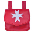 KNIGHTS OF MALTA LEATHER ALMS BAG - RED Riverside Regalia