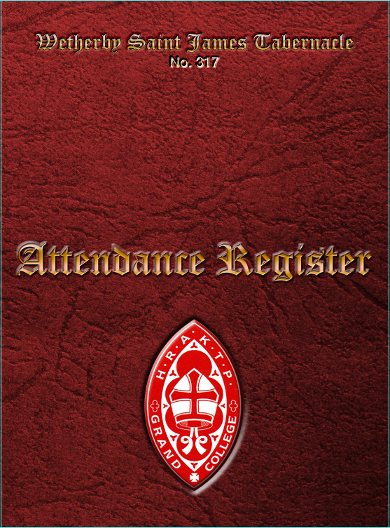 Masonic Attendance Book - Order Of Holy Royal Arch Knight Templar Priests Raven Masonic