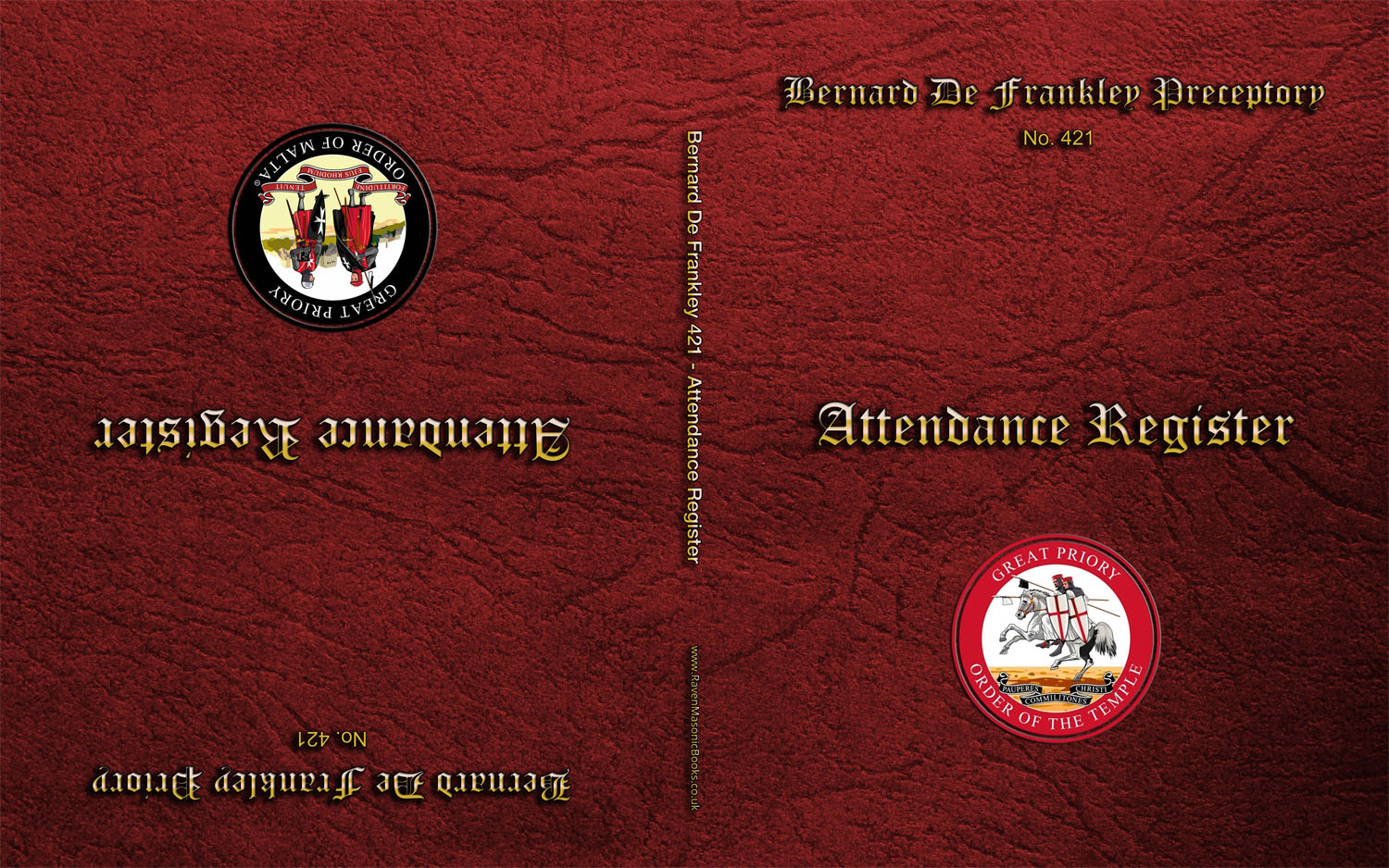 Masonic Attendance Book - Knights Templar / Malta (Split book) Raven Masonic