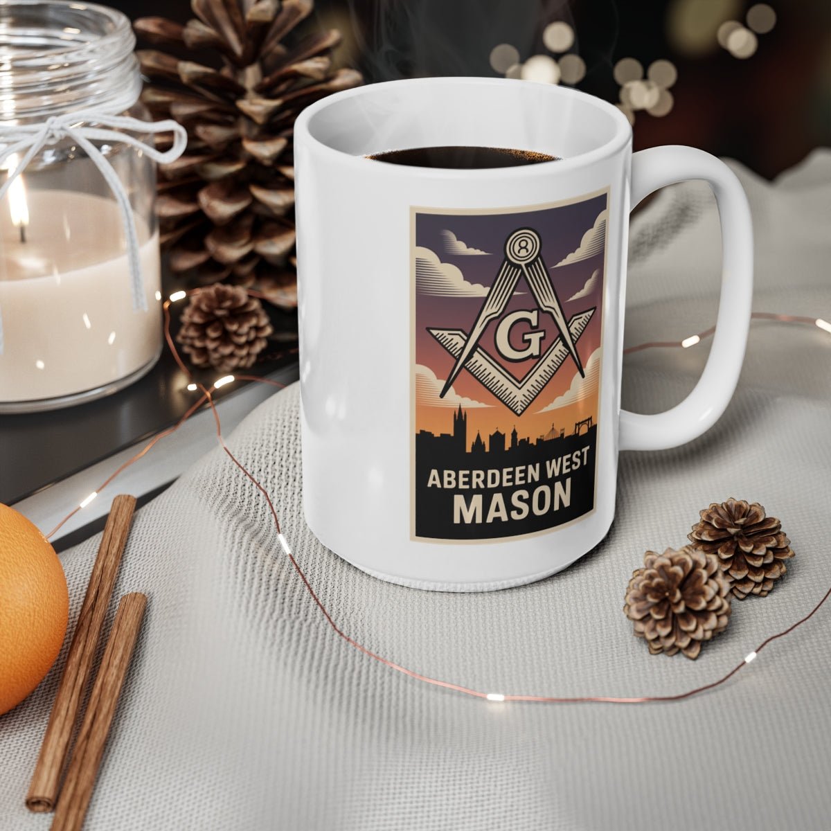 Aberdeen West Mason Custom Masonic Coffee Mug - Freemason Gift - Masonic Mugs