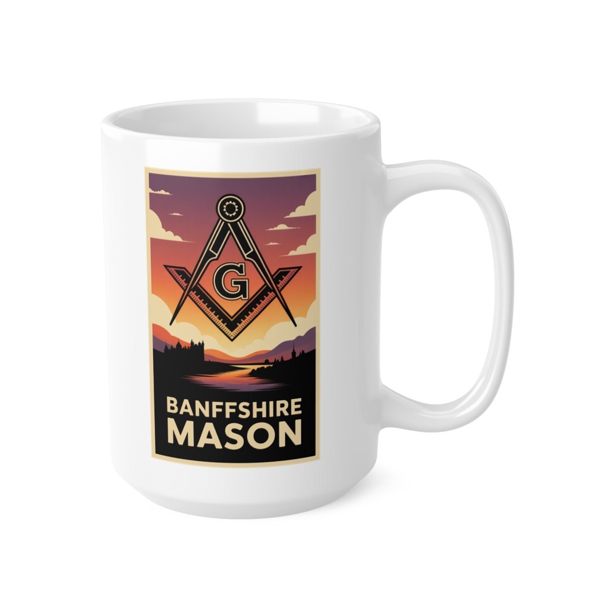 Banffshire Mason Custom Masonic Coffee Mug - Freemason Gift - Masonic Mugs