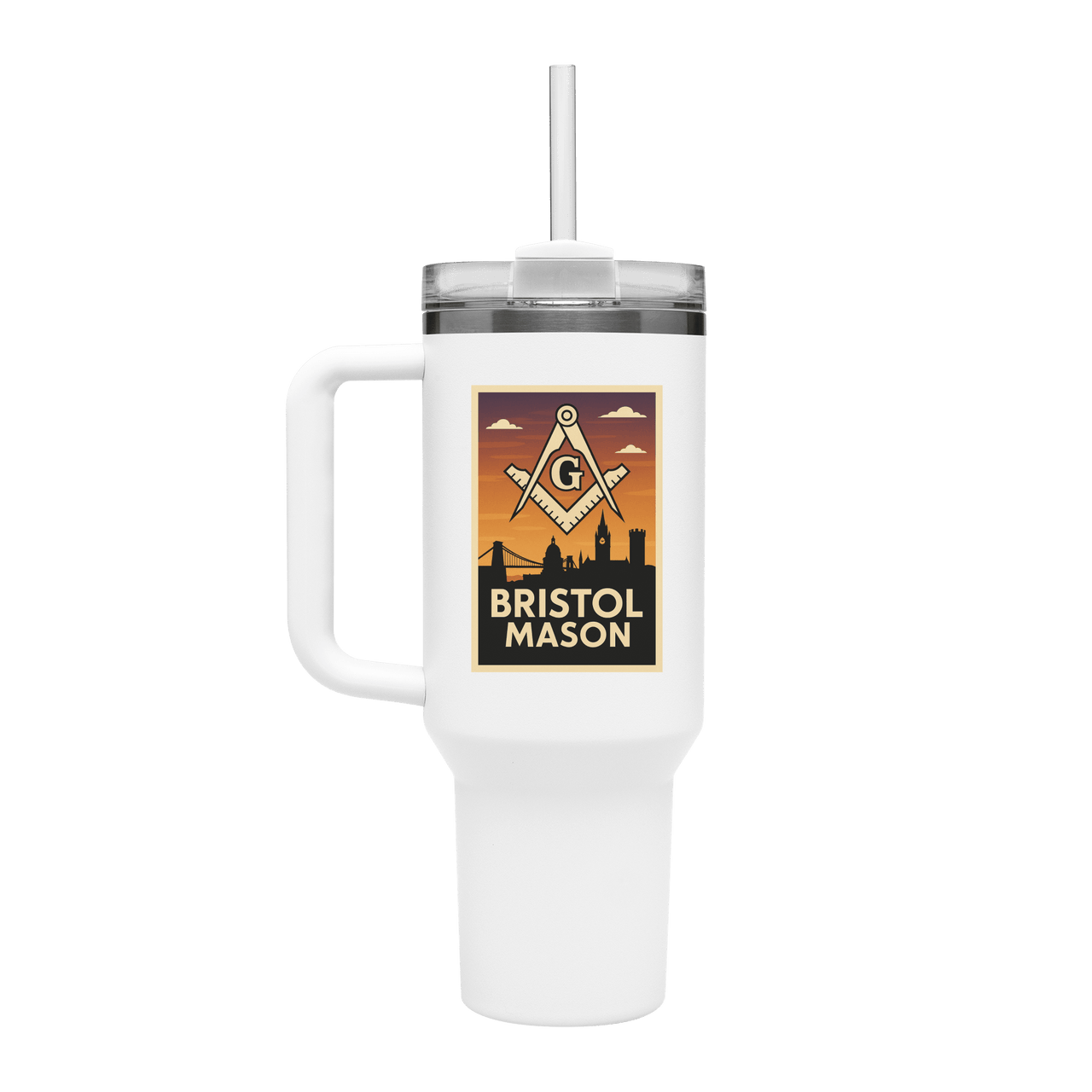 Bristol Mason 40oz Stainless Steel Masonic Travel Tumbler - Masonic Mugs