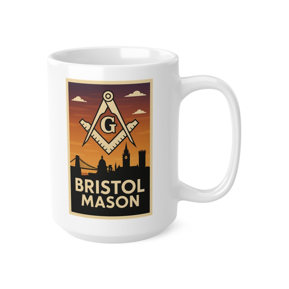 Bristol Mason Custom Masonic Coffee Mug - Freemason Gift - Masonic Mugs