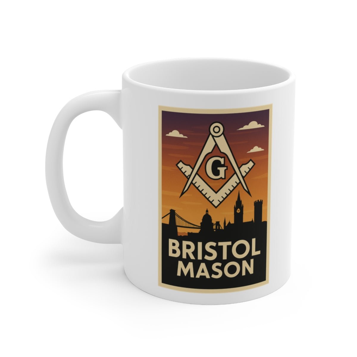 Bristol Mason Custom Masonic Coffee Mug - Freemason Gift - Masonic Mugs