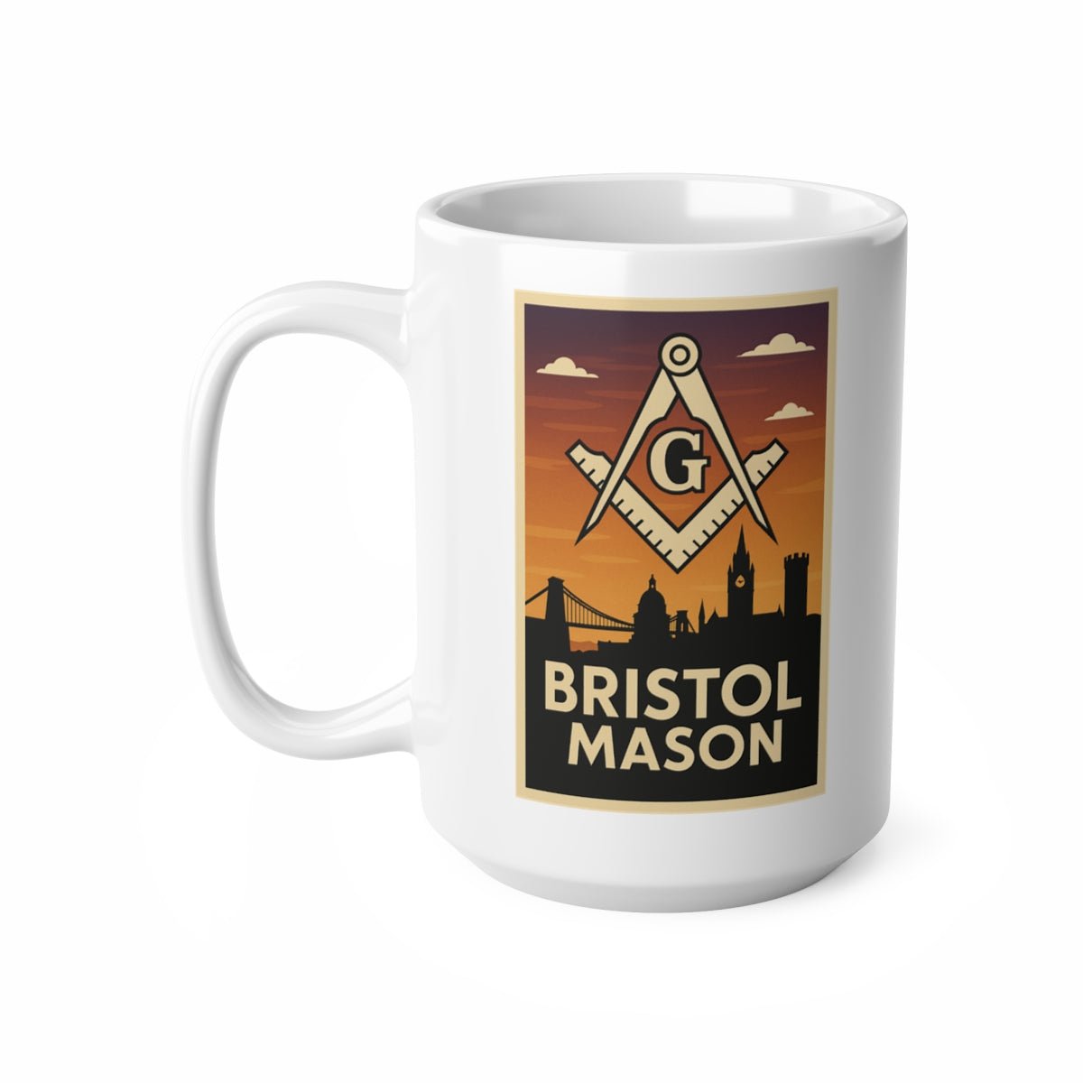 Bristol Mason Custom Masonic Coffee Mug - Freemason Gift - Masonic Mugs