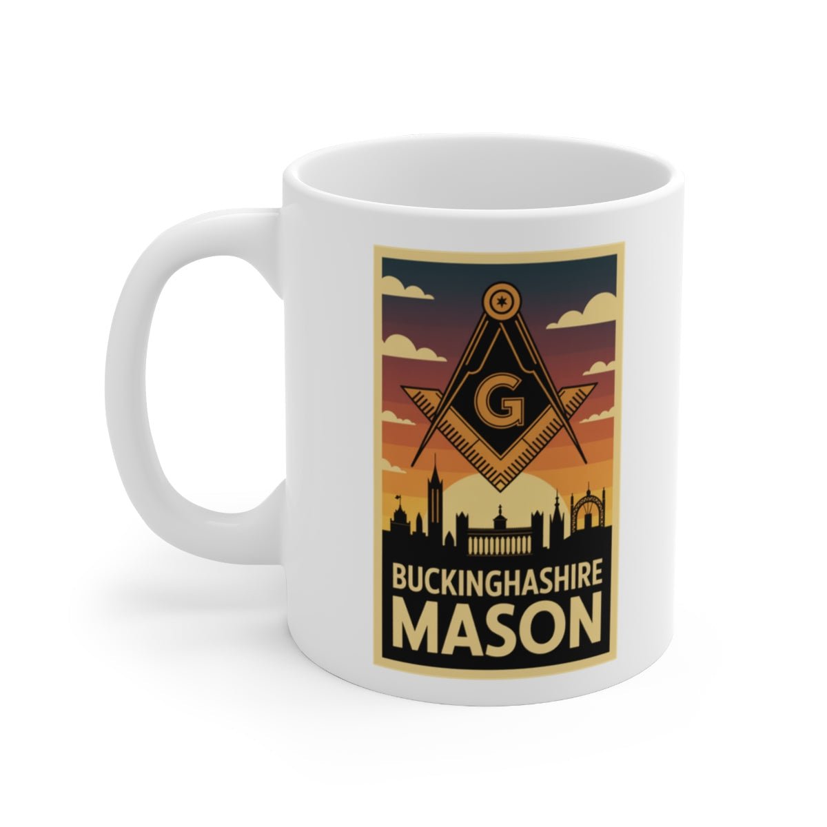 Buckinghamshire Mason Custom Masonic Coffee Mug - Freemason Gift - Masonic Mugs