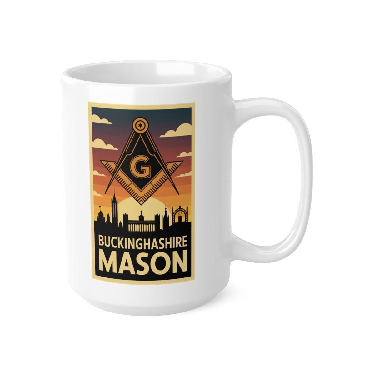 Buckinghamshire Mason Custom Masonic Coffee Mug - Freemason Gift - Masonic Mugs