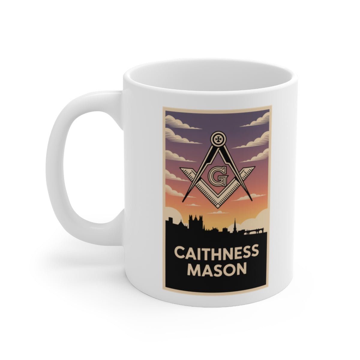 Caithness Mason Custom Masonic Coffee Mug - Freemason Gift - Masonic Mugs