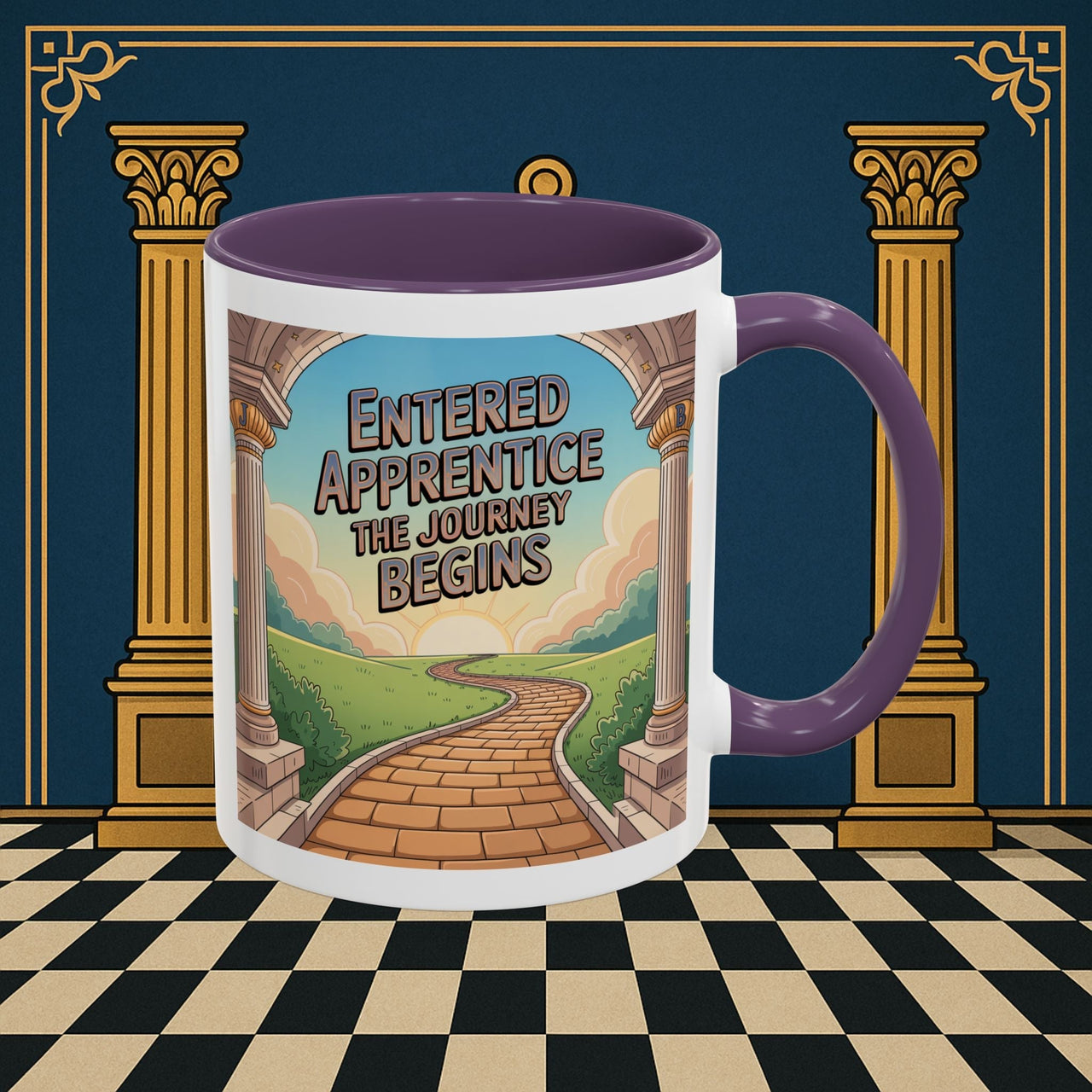 Copy of Premium Ready to Go Freemason Design | Entered Apprentice The Journey Begins - Masonic Mugs