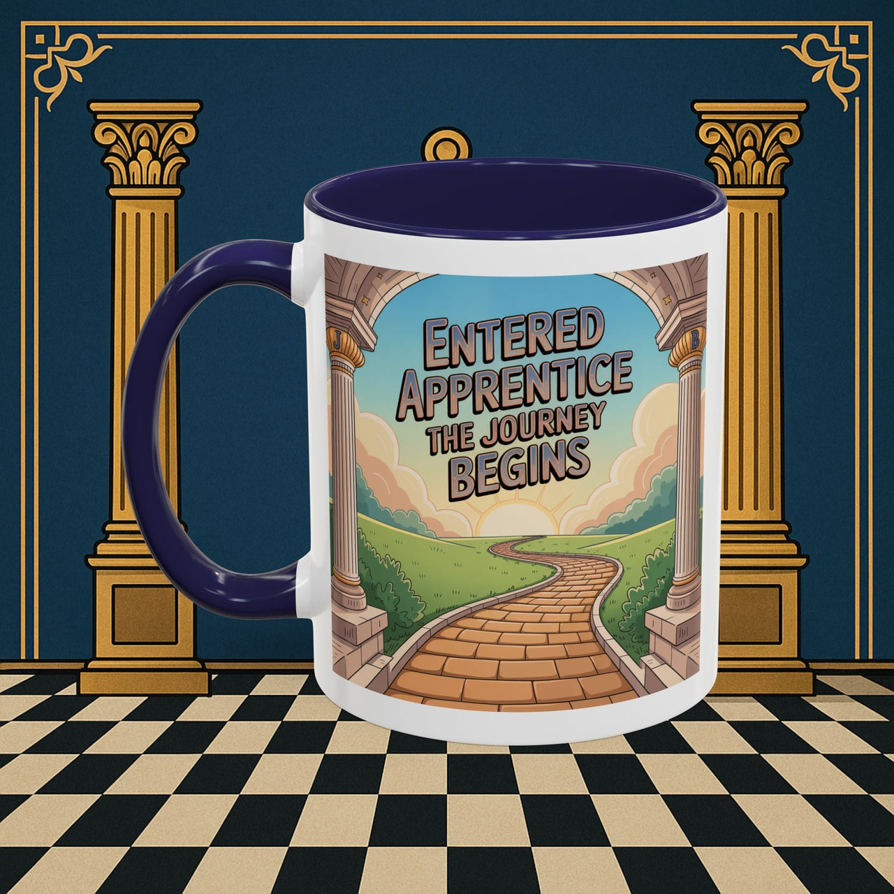 Copy of Premium Ready to Go Freemason Design | Entered Apprentice The Journey Begins - Masonic Mugs