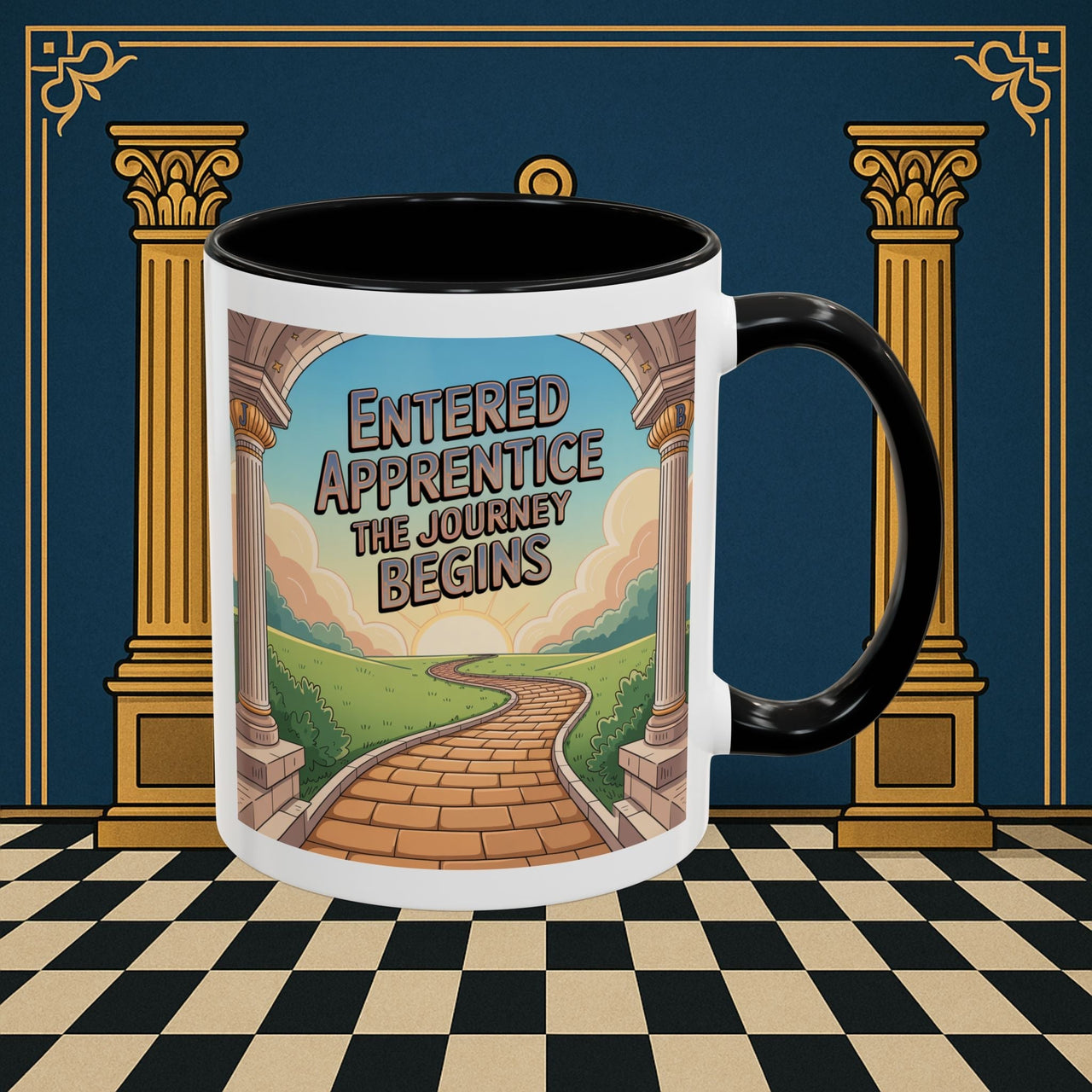 Copy of Premium Ready to Go Freemason Design | Entered Apprentice The Journey Begins - Masonic Mugs