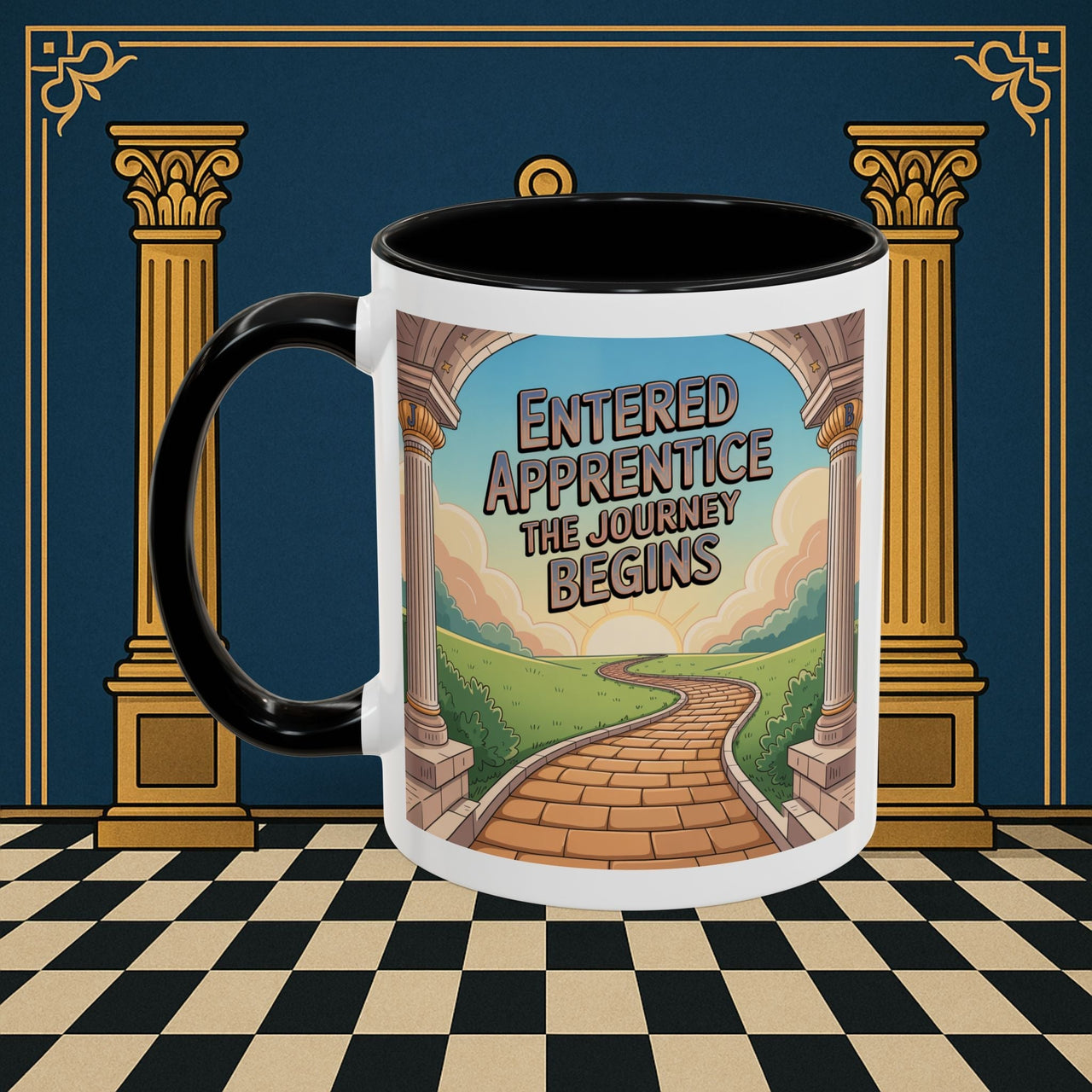 Copy of Premium Ready to Go Freemason Design | Entered Apprentice The Journey Begins - Masonic Mugs